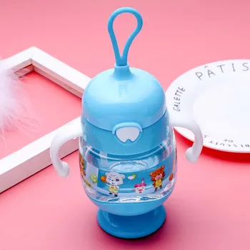 350 ml Otroci Vir Usposabljanje Steklenico Srčkan Baby Naučijo Hranjenje Vode Slame Steklenico z Ročajem Otrok Piti Baby Bottle BPA Free
