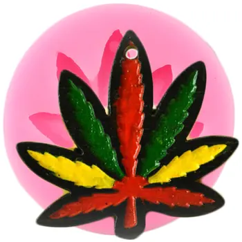Maple Leaf Obliko Silikonski Kalup Marihuane Listov Keychains DIY Nakit, Izdelava Ključnih Verige Smolo Polimerne Gline Kalupi