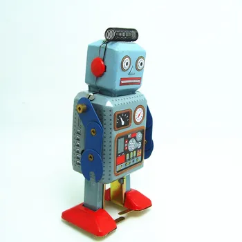 [Zabavno] Klasična kolekcija Retro po maslu Windup Kovinski Hoja Tin Toy repairman Robot Letnik Mehanske MS249 otroci darilo 24434