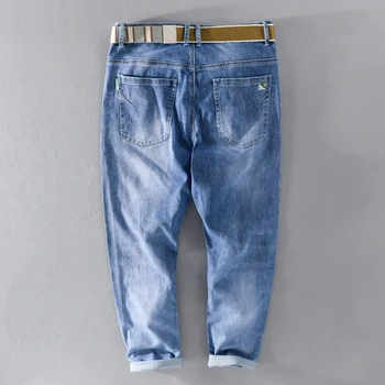 Suehaiwe blagovne znamke Italija slog gleženj-dolžina stretch pasu z jeans hlače moški priložnostne modri moda hlače za moške udobno moški 2450