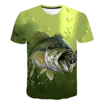 2021 nova moška T-shirt majhnih rib 3D tiskanje moška T-shirt ribolov 3D moški T-shirt poletje 3D moški T-shirt majhnih rib