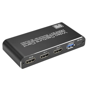 HDMI je združljiv za USB3.0 Zajem Video Kartice 4K 60Hz 2x1 Ključ Lahka Igra, Igranje Elementi Nastavitev za Igro Pretakanje Živo 2505