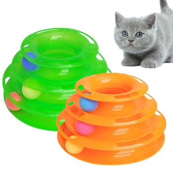 Tri Ravni Hišnih Mačk Mačka Igrače Igrače Žogo Stolp Skladbe Disk Mačka Inteligence Zabaviščni Trojno Zgoščenko Usposabljanje Zabaviščni Ploščo