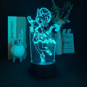 Genshin Vpliv Diona 3D Lučka Led Risanka Noč Svetlobe Anime Spalnica Dekor Postelji Spremembe Pisane na Dotik Nočna Fant Dekle Darilo