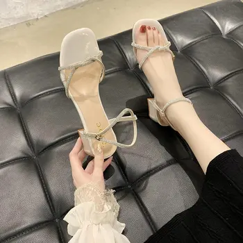 Poletje novi joker kvadratnih debelo s modni visoko peto sandali sandalias 2021
