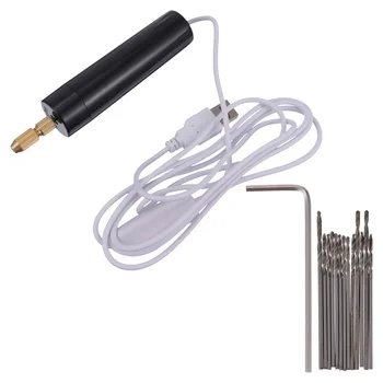 15 Kos Akumulatorski Rotacijski Orodje Polnjenja prek kabla USB Ročno Orodje Mini Električni Vrtalnik za Dom Lesa Delavec