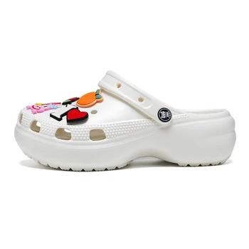 Visoka kakovost ženske sandale poletje luknje, mehko dno, ki stopnjujejo čevlji dekleta PU vrt čevlji belega non-slip plaži ravno čevlji