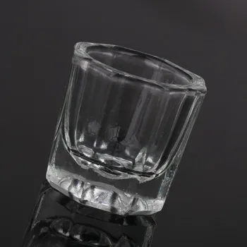 1pcs Mini Crystal Steklo Jed Octagon Skledo Pokal Nail Art Jar Nohtov Pokal Akrilna Crystal Oprema, Orodje Umetnosti Tekoče Moč Za Mešanje Q2B8