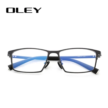 OLEY Klasičnih Kvadratnih Titanov Okvir Anti-Blu-ray Obravnavi Očala Modni Trend Ravno Lečo Lahko Recept Očala