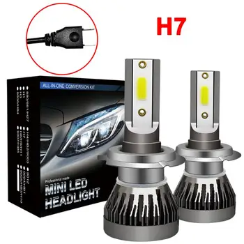 2 Kos Avto smerniki Žarnice H7 LED Žarnice LED Žarometi, Komplet 6000k Bela Visoko lučka za Napajanje 12V LED Žarnica 90W 12000LM