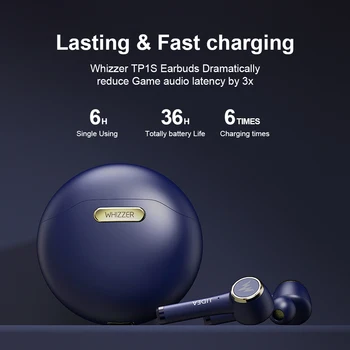 WHIZZER TP1S TWS Slušalke Slušalke Mini Dvojna Ušesne Stereo Slušalke Bluetooth 5.0 Brezžične slušalke Pro Čepkov Z Mic