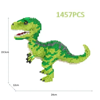 1530pcs+ Jurassic Dinozaver Svetu gradniki Tyrannosaurus Raptor Dinozavrov 3D Model Mini Opeke Igrače za Otroke Darila 25979