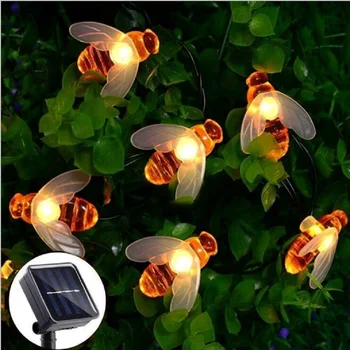 Srčkan Honey Bee Obliko Niz Luči Vrtno Ograjo Nepremočljiva Pravljice Svetilke, za Dekoracijo USB/Baterije/Solar Powered 26031