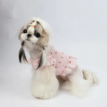 Poletje Dog Oblačenja Chien Krilo Mačka Chihuahua Cvetlični Šifon Obleke Doggy Psiček Obleko Majhne Hišne Oblačila Obleko Hišnih Mačk Dobave