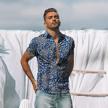 Camisa hawaiana de manga corta par hombre a la moda de 2021 camisas de secado rápido de talla grande asiáticas. M-2XL informa 2610