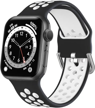 Silikonski Trak Za Apple Watch band 44 mm 40 mm 38 mm 42mm mehko Dihanje watchband zapestnica correa iWatch serije 2 3 4 5 6 se 26162