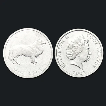Cookovi Otoki 1 Centov Kovanec Ovčar 2003 Resnično Izvirno Kovancev Realno Izdajo Zbiranje Kovancev Unc