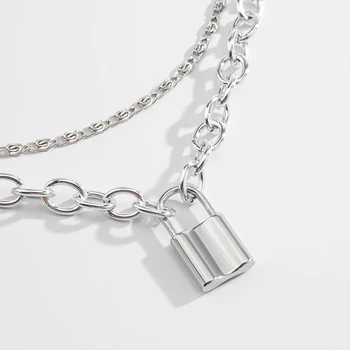 SHIXIN Multi Layer Veriga s Ključavnico Obesek Ogrlice za Ženske Modni Ključavnico Ogrlica 2021 Nakit za Vratu Ogrlico iz Darila