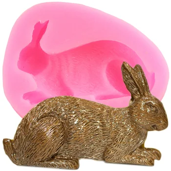 3D Zajček Zajec Silikonsko Plesni Velikonočni Cupcake Pokrivalo Fondat Torta Dekoraterstvo Orodja Sladkarije Smolo Gline Čokolada Gumpaste Kalupi