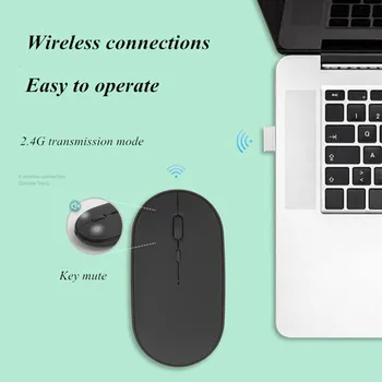 Brezžično Miško Bluetooth za ponovno Polnjenje, ki je Ergonomsko Mause 1600 DPI, USB, Optični Tiho Gaming Računalnik Miške za Mac Prenosnik Tablet PC