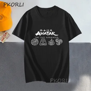 Avatar The Last Airbender moška T-shirt Poletje Anime ATLA T Shirt Unisex Bombaža, Kratek Rokav T-majice Ulične moška Oblačila