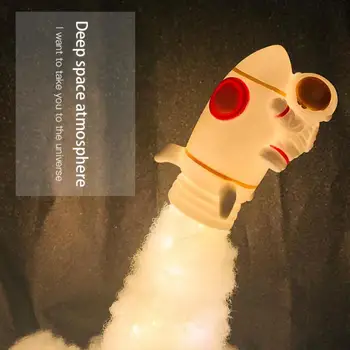 3D Tiskanih Raketa Lučka LED Pisani Oblaki Astronavt Svetilko Z USB Polnilne Otroci Noč Svetlobe Ustvarjalno Darilo Doma Dekoracijo