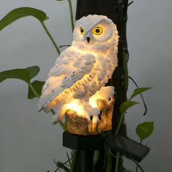 Novost Sončne Vrtne Luči Sova Ornament Živali, Ptic na Prostem LED Dekor Kiparstvo na Prostem Dvorišču, Vrt Ustvarjalne Sončne Svetilke