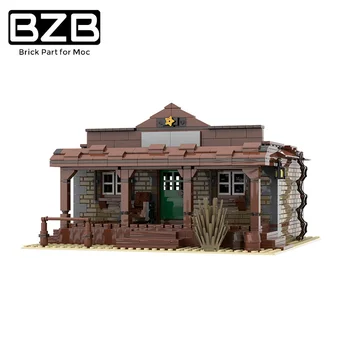 BZB MOC 51547 Noro Zahodna Puščava Šerif je poslovna Stavba Street View Blok Gradnik Modela Otrok Darilo za Rojstni dan Igrače 27371