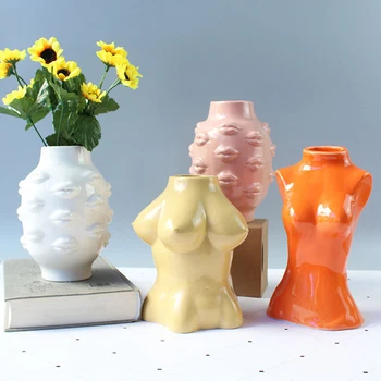 Sodobno Keramično Vazo Barva za Ustnice/Nude Telo v Obliki Vaza Namizni Dekor Dekorativna Posoda Posušeno cvetje Dogovor, Pot