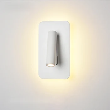 LED Stenske Svetilke za Branje 3W 6W Trak Svetlobe Nazaj Luči Spalnica Študija Dnevna Soba Rov Nastavljiv Z Stikalo Postelji Stenske Luči