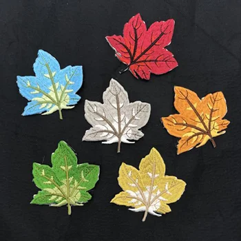 Srčkan Maple Leaf Vezene Vezenje Obliž Sew Na Vrečke Obliž za Oblačila, otroška Oblačila Risanka Obliži#23 27430