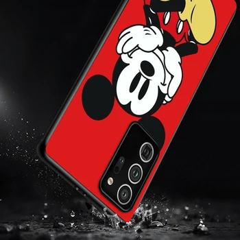 Disney Srčkan Mickey Mouse Shockproof Pokrovček za Samsung Galaxy S20 S21 FE Ultra Lite S10 5G S10E S8 S9 Plus Črn Telefon Primeru