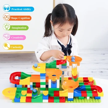 Marmor Teči Konstruktor Klasično Gradnjo Blokov, Združljiv Osnovno Ploščo Otrok Izobraževalne Igrače za Fantka Starosti 4 Darilo