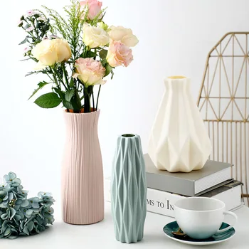 Moderne vasen dekoration doma Skandinavski Stil Blume Anordnung Wohnzimmer Origami blume topf fr innen Kunststoff HotSale
