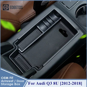 Za Audi Q3 8U 2012 2013 2016 2017 2018 Dodatki Avto Centralne Armrest Škatla za Shranjevanje Posode Rokavice Organizator Primeru