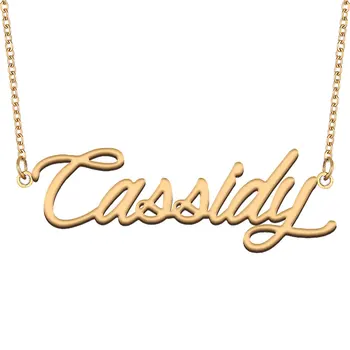 Cassidy Ime Ogrlica za Ženske iz Nerjavečega Jekla Nakit 18k pozlačeni tovarniška ploščica Obesek Femme Mati Punco, Darilo
