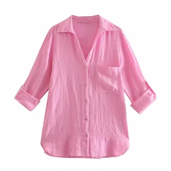 Za 2021 žensk poletje nov izdelek modni vse-tekmo barva osnovne Proti-vrat enotni-zapenjanje pet-točka rokav perilo majica vrh