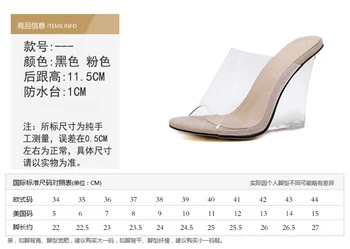 Hitro prodajo Ženske Sandale 11 cm Zunanje Trgovine v Evropi in zda seksi prozorni kristali pobočju pete sandala dekle
