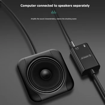 ORICO Zunanjo USB Zvočno Kartico 3,5 mm Slušalke Mikrofon vmesnik USB 3,5 mm Audio Jack za Slušalke Mikrofon Slušalke Kabel Adapter