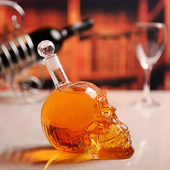 Crystal Skull Glave Stekla Set Strel Whisky Vino Kristalno 1000 ml Steklenico Decanter Pregleden Vina in Kozarcev za Pitje Skp