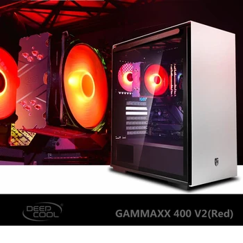 Deepcool GAMMAXX 400 V2 4 Heatpipe CPU Hladilnik 120 mm Rdeči LED PWM Tih Ventilator za intel 1155 1150 1366 AMD AM4 AM3 RAČUNALNIK radiator cpu c