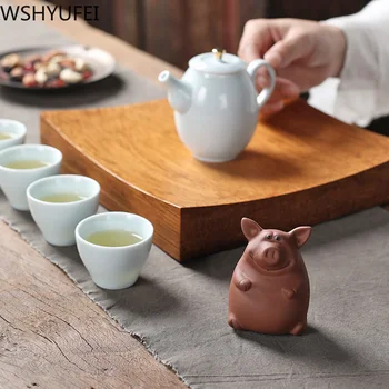 1 KOS Vijolično Gline Čaj pet presence Kip čaj Figur Srečen Ornament Boutique oolong čaj Dodatki, okraski za Ročno izdelane umetnostne Obrti