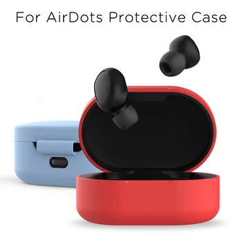 Silikonski Slušalke Primeru za Xiaomi Redmi AirDots Slušalke Pokrov Polje TWS Bluetooth Brezžične Slušalke Lupini za Moj Zrak Pike 1 2 Polje
