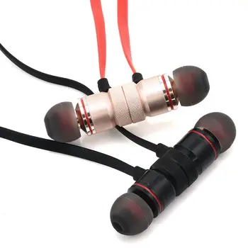 Brezžične Bluetooth Slušalke Športne Neckband Magnetni slušalke Stereo Čepkov Glasbe Kovinski Slušalke Z Mikrofonom Za vse pametne telefone
