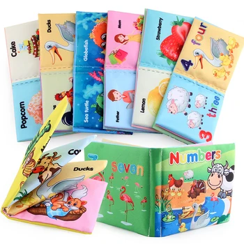 0-12 Mesecev Baby Krpo Knjiga Inteligence Razvoj Mehko Učenje Cognize Branje Knjig Začetku Izobraževalne Igrače Branje