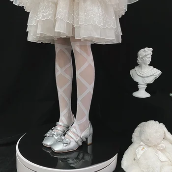 Japonski dekleta v harajuku vežejo svilene nogavice sweet lolita lepe noge cos anime postane ženska, pantyhose