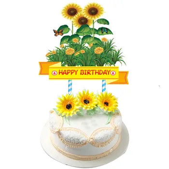 Sončnice Temo Stranki Dobave Sonce cvet Namizna Papir Pokal Ploščo Prtom Slame Baby Tuš Rojstni dan baloni dekor