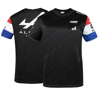 2021 Sezone Motošporta Alpske F1 Team Racing Car Fan T-Shirt Črno Modra Dihanje Jersey Teamline Majica Kratek Rokav Obleka