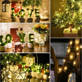 10pcs 1M 2M 3M 5M Bakrene Žice LED Niz Luči Počitnice Razsvetljavo Pravljice Garland za Božično Drevo svate, Dekoracijo, Lučka