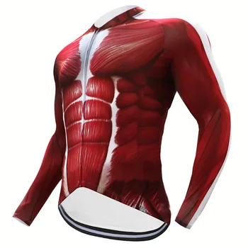 Rdeča Mišična Velikan kolesarski dres kolesarske majice jersey tiskanje Kolesarjenje Oblačila za Moške Jersey